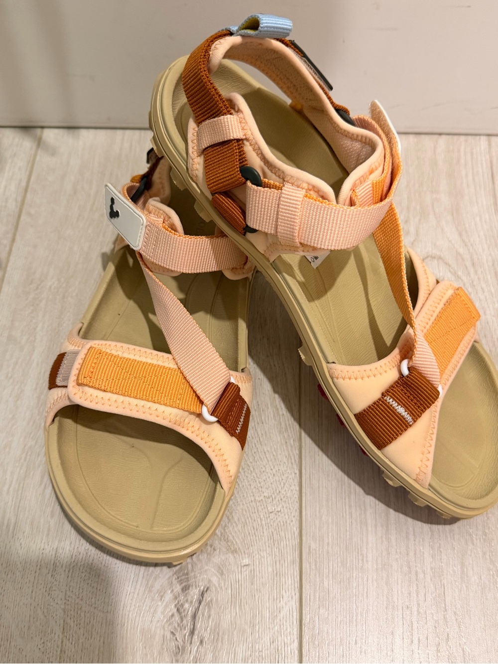 Vivo barefoot Peach and Brown Adjustable Strap Sandals